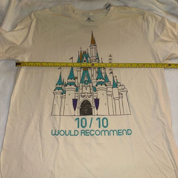 Disney Parks Unisex Beige 10/10 Recommend Castle Tee XL NWT - Picture 7 of 9